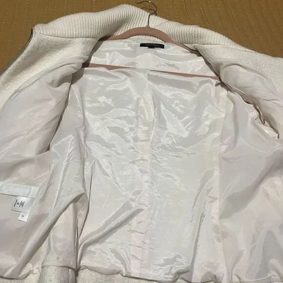 Ann Taylor sweater jacket wool blend size 12 cream white - Picture 8 of 9